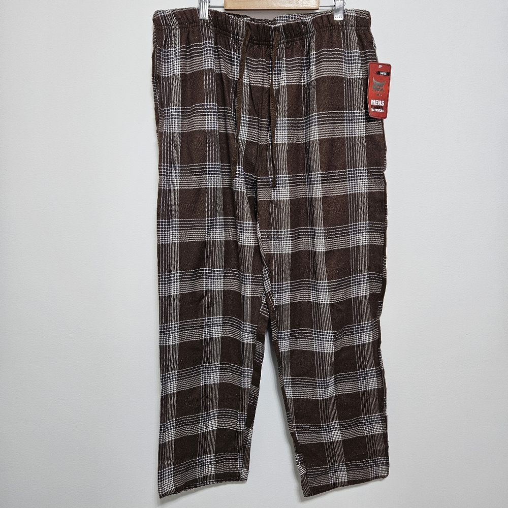Bobcat NWT Mens Flannel Sleep Pajama Pants Cotton Cozy Brown Plaid L